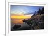 Lighthouse on a Cliff at Sunset, Bass Harbor, ME-George Oze-Framed Photographic Print