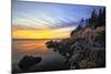 Lighthouse on a Cliff at Sunset, Bass Harbor, ME-George Oze-Mounted Photographic Print