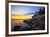 Lighthouse on a Cliff at Sunset, Bass Harbor, ME-George Oze-Framed Photographic Print