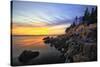 Lighthouse on a Cliff at Sunset, Bass Harbor, ME-George Oze-Stretched Canvas