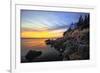 Lighthouse on a Cliff at Sunset, Bass Harbor, ME-George Oze-Framed Photographic Print