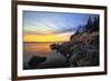 Lighthouse on a Cliff at Sunset, Bass Harbor, ME-George Oze-Framed Photographic Print