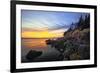 Lighthouse on a Cliff at Sunset, Bass Harbor, ME-George Oze-Framed Photographic Print