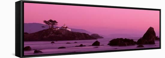 Lighthouse on a Cliff, Crescent City, California, USA-null-Framed Stretched Canvas