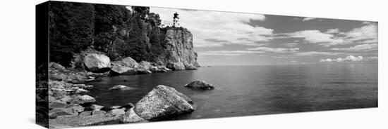 Lighthouse on a Cliff, Split Rock Lighthouse, Lake Superior, Minnesota, USA-null-Stretched Canvas