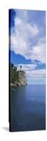 Lighthouse on a cliff, Split Rock Lighthouse, Lake Superior, Minnesota, USA-null-Stretched Canvas