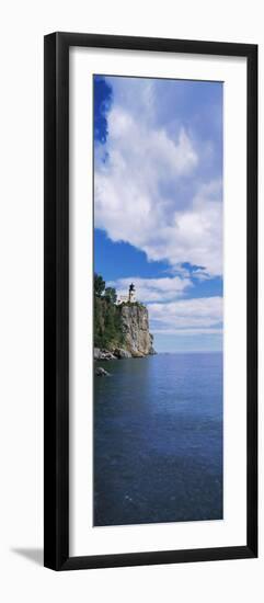 Lighthouse on a cliff, Split Rock Lighthouse, Lake Superior, Minnesota, USA-null-Framed Photographic Print