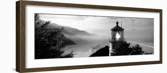 Lighthouse on a Hill, Heceta Head Lighthouse, Heceta Head, Lane County, Oregon, USA-null-Framed Photographic Print