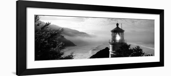 Lighthouse on a Hill, Heceta Head Lighthouse, Heceta Head, Lane County, Oregon, USA-null-Framed Photographic Print