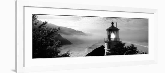 Lighthouse on a Hill, Heceta Head Lighthouse, Heceta Head, Lane County, Oregon, USA-null-Framed Photographic Print