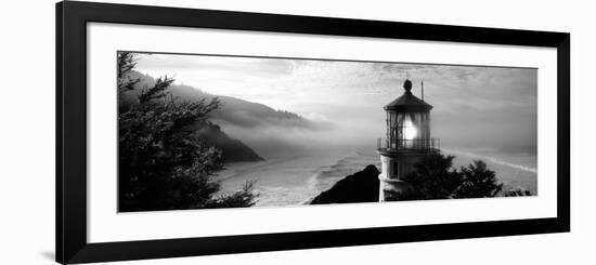 Lighthouse on a Hill, Heceta Head Lighthouse, Heceta Head, Lane County, Oregon, USA-null-Framed Photographic Print