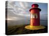 Lighthouse on Bluff Above Stykkisholmer, Iceland-Dave Bartruff-Stretched Canvas