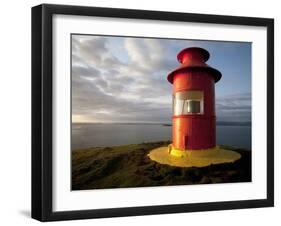 Lighthouse on Bluff Above Stykkisholmer, Iceland-Dave Bartruff-Framed Photographic Print