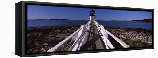 Lighthouse on Coast, Marshall Point Lighthouse, Built 1832, Rebuilt 1858, Port Clyde, Maine, USA-null-Framed Stretched Canvas