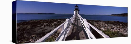 Lighthouse on Coast, Marshall Point Lighthouse, Built 1832, Rebuilt 1858, Port Clyde, Maine, USA-null-Stretched Canvas