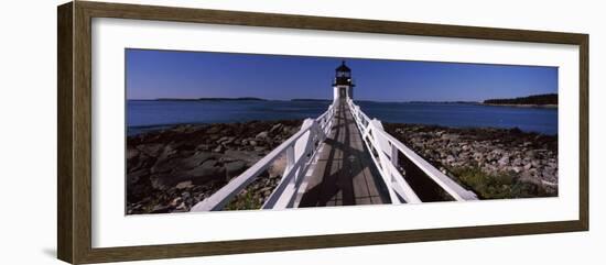 Lighthouse on Coast, Marshall Point Lighthouse, Built 1832, Rebuilt 1858, Port Clyde, Maine, USA-null-Framed Photographic Print