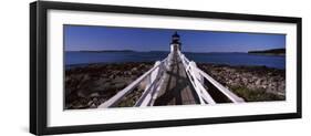 Lighthouse on Coast, Marshall Point Lighthouse, Built 1832, Rebuilt 1858, Port Clyde, Maine, USA-null-Framed Photographic Print