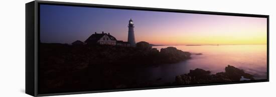 Lighthouse on Coast, Portland Head Lighthouse Built 1791, Cape Elizabeth, Cumberland County, Maine-null-Framed Stretched Canvas