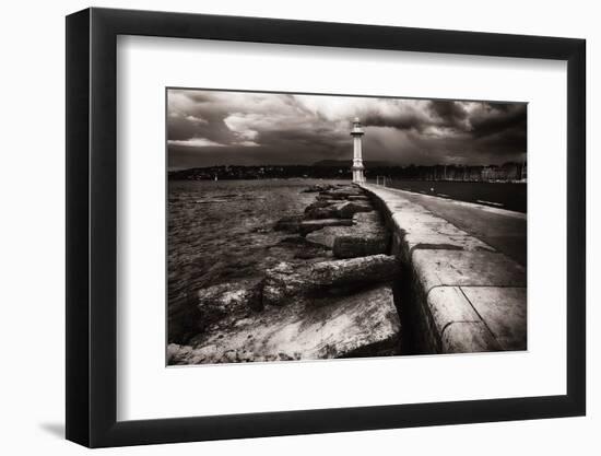 Lighthouse On Lake Geneva-George Oze-Framed Photographic Print