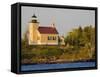 Lighthouse on Lake Superior, Copper Harbor, Michigan, USA-Chuck Haney-Framed Stretched Canvas