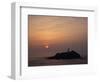 Lighthouse on Rock in the Sea at Sunset at Godrevy Point, Cornwall, England, United Kingdom, Europe-Rainford Roy-Framed Photographic Print