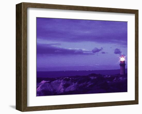 Lighthouse on Rocky Shore, Evening-Gary D^ Ercole-Framed Premium Photographic Print