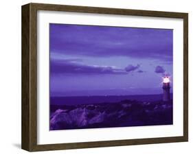 Lighthouse on Rocky Shore, Evening-Gary D^ Ercole-Framed Premium Photographic Print