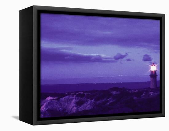 Lighthouse on Rocky Shore, Evening-Gary D^ Ercole-Framed Stretched Canvas