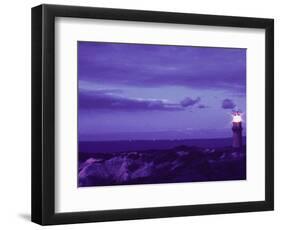 Lighthouse on Rocky Shore, Evening-Gary D^ Ercole-Framed Photographic Print