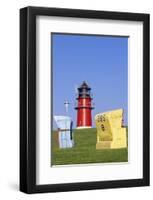 Lighthouse on the beach, Buesum, Schleswig-Holstein, Germany-null-Framed Art Print