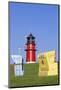 Lighthouse on the beach, Buesum, Schleswig-Holstein, Germany-null-Mounted Art Print