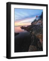 Lighthouse on the Cliff, Bass Harbor, Maine-George Oze-Framed Photographic Print