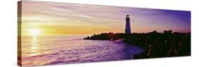 Lighthouse on the Coast at Dusk, Walton Lighthouse, Santa Cruz, California, USA-null-Stretched Canvas