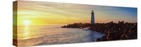 Lighthouse on the Coast at Dusk, Walton Lighthouse, Santa Cruz, California, USA-null-Stretched Canvas
