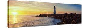 Lighthouse on the Coast at Dusk, Walton Lighthouse, Santa Cruz, California, USA-null-Stretched Canvas