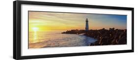 Lighthouse on the Coast at Dusk, Walton Lighthouse, Santa Cruz, California, USA-null-Framed Premium Photographic Print