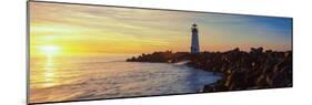 Lighthouse on the Coast at Dusk, Walton Lighthouse, Santa Cruz, California, USA-null-Mounted Photographic Print