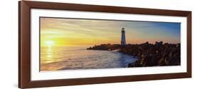 Lighthouse on the Coast at Dusk, Walton Lighthouse, Santa Cruz, California, USA-null-Framed Photographic Print