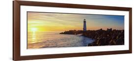 Lighthouse on the Coast at Dusk, Walton Lighthouse, Santa Cruz, California, USA-null-Framed Photographic Print