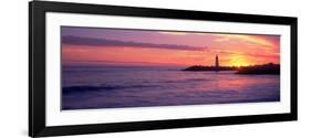 Lighthouse on the Coast at Dusk, Walton Lighthouse, Santa Cruz, California, USA-null-Framed Photographic Print