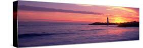 Lighthouse on the Coast at Dusk, Walton Lighthouse, Santa Cruz, California, USA-null-Stretched Canvas