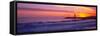 Lighthouse on the coast at dusk, Walton Lighthouse, Santa Cruz, California, USA-Panoramic Images-Framed Stretched Canvas