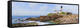 Lighthouse on the Coast, Beavertail Lighthouse, Narragansett Bay, Jamestown Island-null-Framed Stretched Canvas