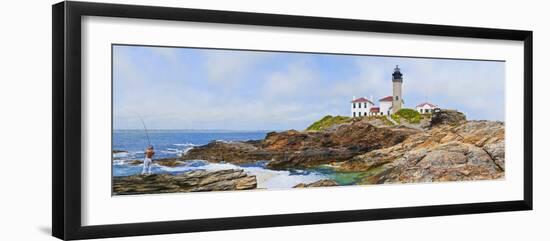 Lighthouse on the Coast, Beavertail Lighthouse, Narragansett Bay, Jamestown Island-null-Framed Photographic Print