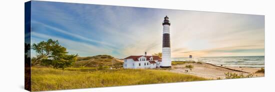 Lighthouse on the Coast, Big Sable Point Lighthouse, Lake Michigan, Ludington, Mason County-null-Stretched Canvas