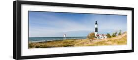 Lighthouse on the Coast, Big Sable Point Lighthouse, Lake Michigan, Ludington, Mason County-null-Framed Premium Photographic Print
