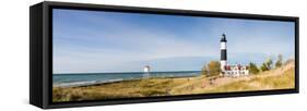 Lighthouse on the Coast, Big Sable Point Lighthouse, Lake Michigan, Ludington, Mason County-null-Framed Stretched Canvas