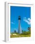 Lighthouse on the coast, Bill Baggs Cape Florida State Park, Key Biscayne, Miami-Dade County, Fl...-null-Framed Photographic Print