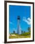 Lighthouse on the coast, Bill Baggs Cape Florida State Park, Key Biscayne, Miami-Dade County, Fl...-null-Framed Photographic Print