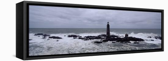 Lighthouse on the Coast, Graves Light, Boston Harbor, Massachusetts, USA-null-Framed Stretched Canvas